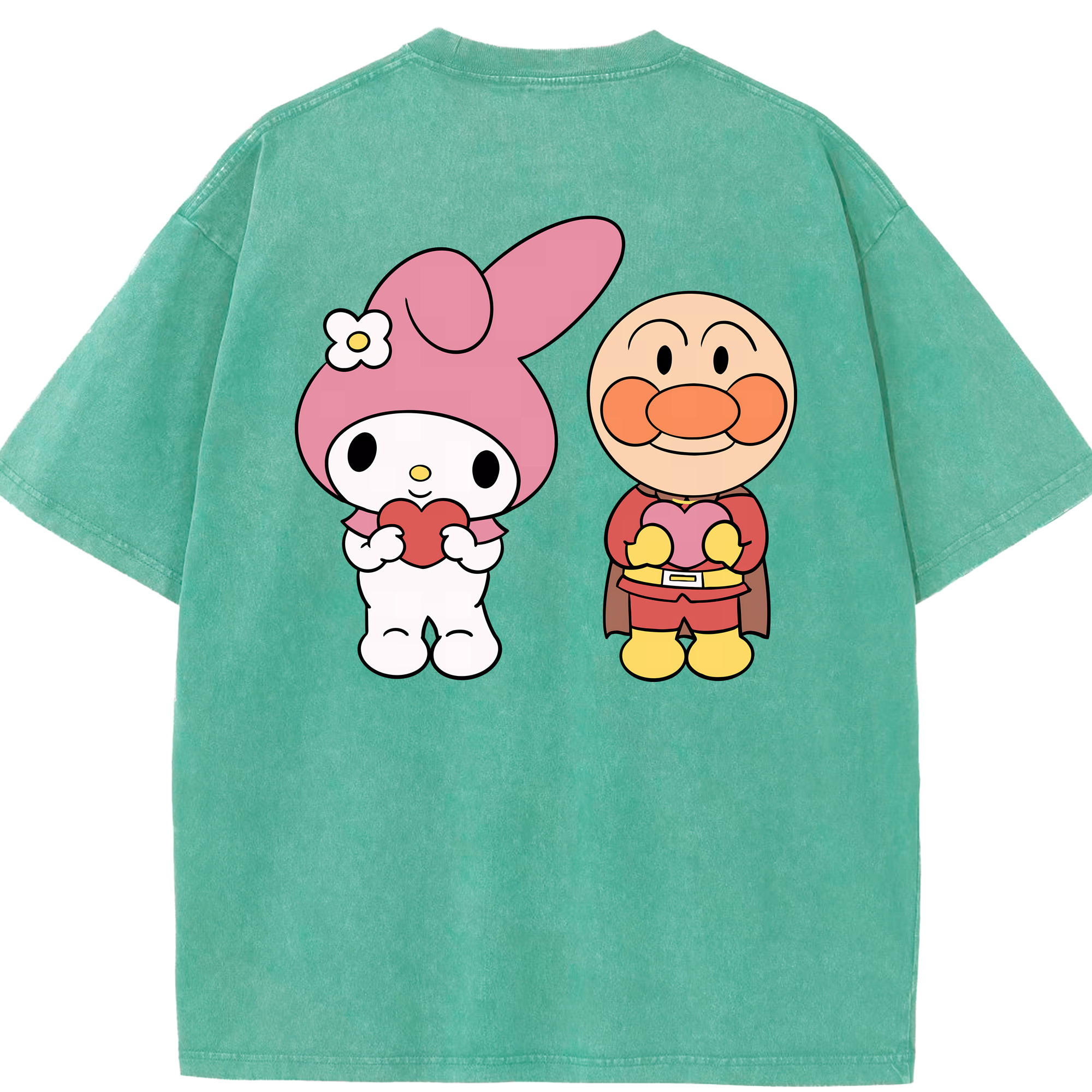 （画像用） アンパンマン Anpanman 綿100% ヴィンテージ風 半袖Tシャツ（背面プリント）